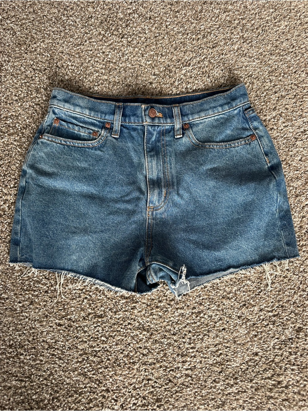 PINK Victoria's Secret Dark Blue High-Rise Denim Cutoff Shorts